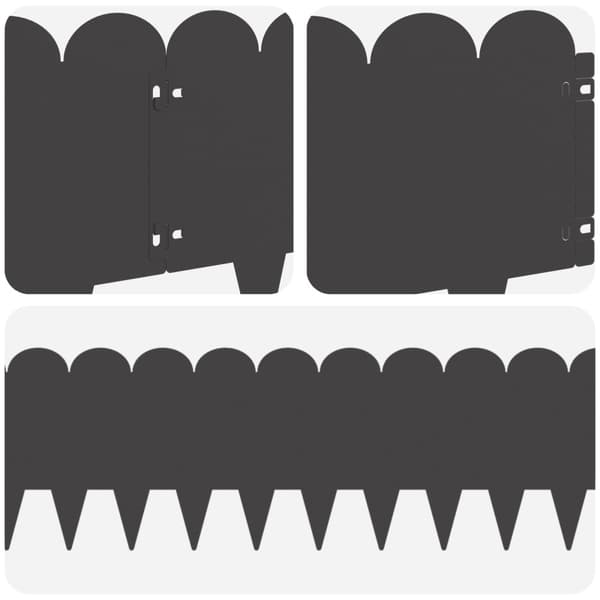 Kant för gräsmatta 30 pcs 103 x 25 cm Stål Svart