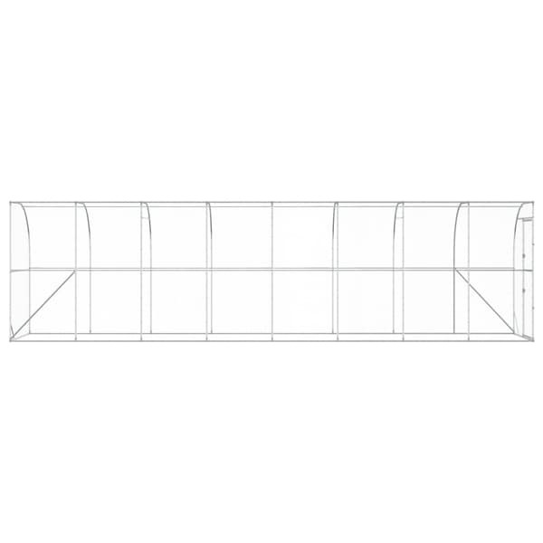 Hönshus mot Vägg Silver 600 x 150 x 215 cm Galvaniserat stål