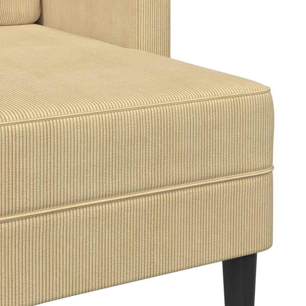 2-sitssoffa med schäslong L-formad grågrön 125 cm linne