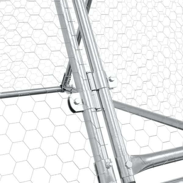 Hönsbur silver 400x105x91 cm galvaniserat stål