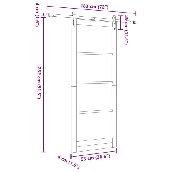 Skjutdörr ORKDAL 93 x 232 cm Konstruerat trä Vit