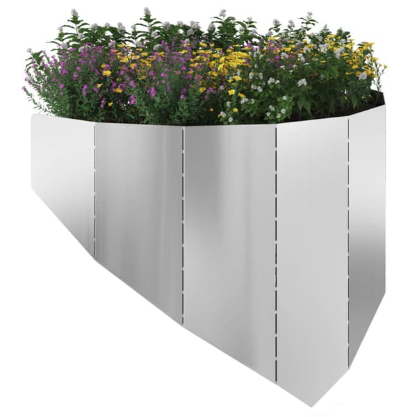 Kant för gräsmatta 100 x 45 cm Stål Silver