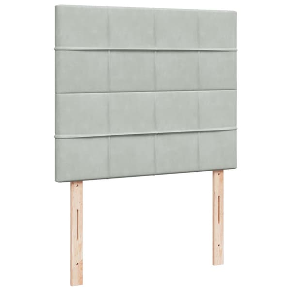 Ramsäng med madrass ljusgrå 120x190 cm sammet