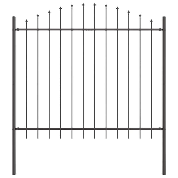 Trädgårdsstängsel 5 pcs Grå 170 x 190 cm Pulverlackerat stål