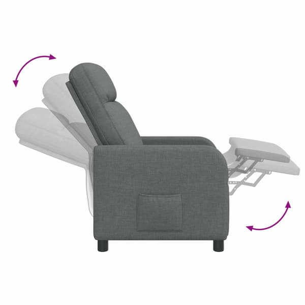 Massagefåtölj Mörkgrå Tyg