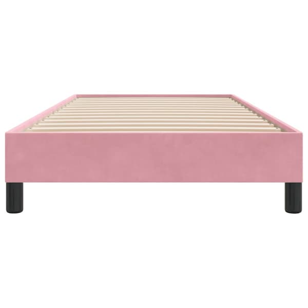 Sängram utan madrass rosa 80x220 cm sammet
