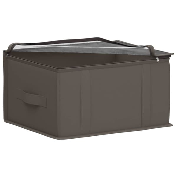 Förvaringslåda med transparent toppfönster 2 pcs Grå