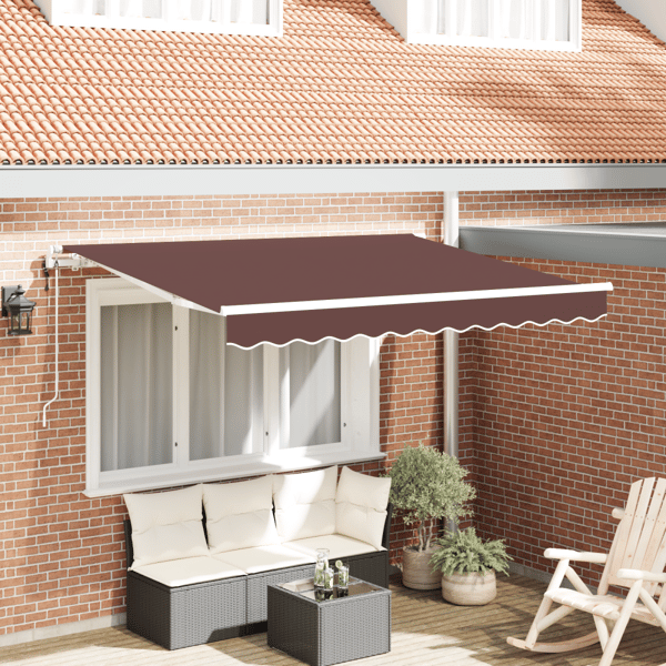 Utfällbar markis Brun 350 x 200 cm tyg