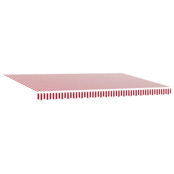 Utfällbar markis Röd och vit 500 ×350 cm tyg