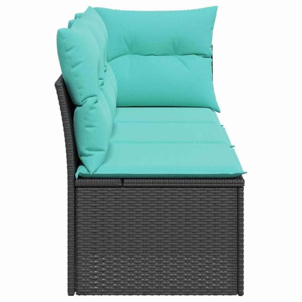 Trädgårdsoffa med kudde Svart 172 x 62 x 69 cm Poly rattan