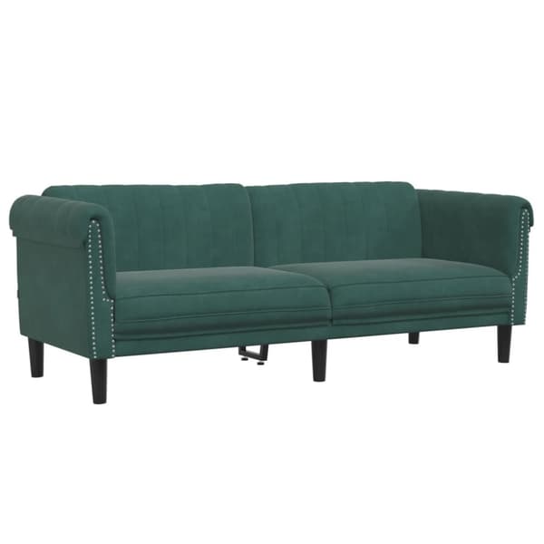 Soffa 3-sits mörkgrön sammet