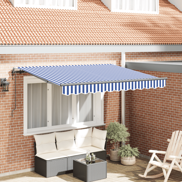 Utfällbar markis Blå 250 x 200 cm tyg