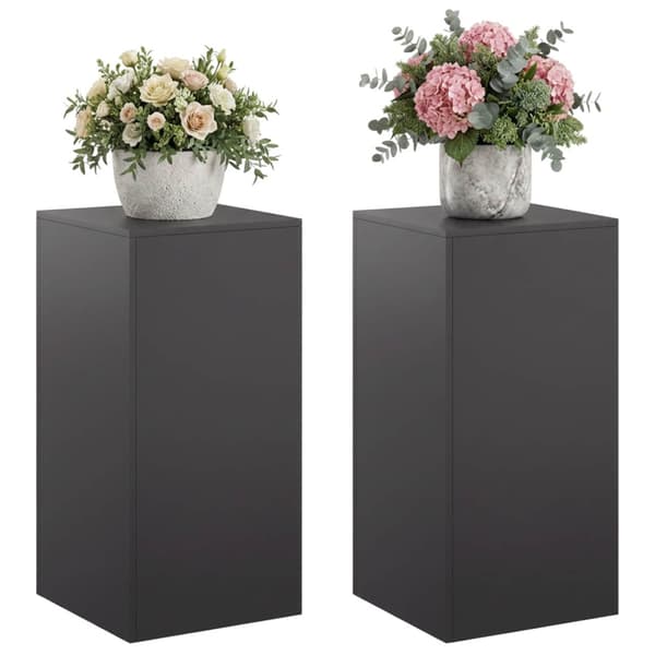 Växtställ 2 pcs Svart 40 x 40 x 80 cm Stål