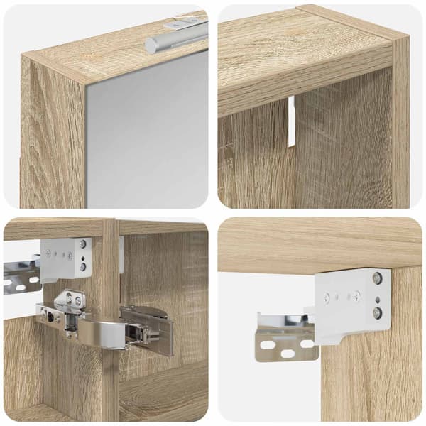 Badrumsskåpsset 3 st 120 x 10,5 x 60,5 cm Konstruerat trä