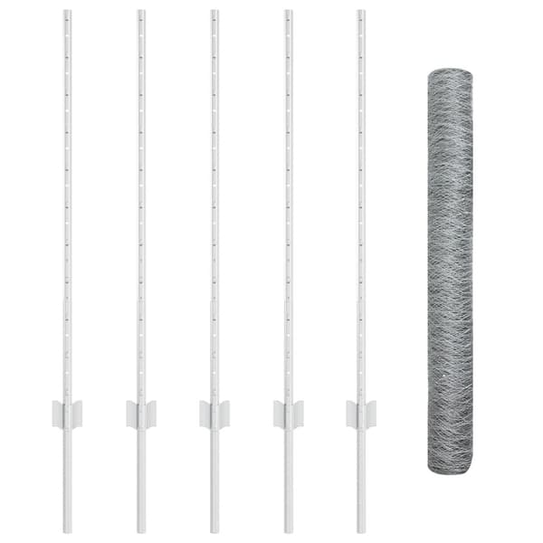 Stängsel med stolpe Silver 1 x 10 m Stål