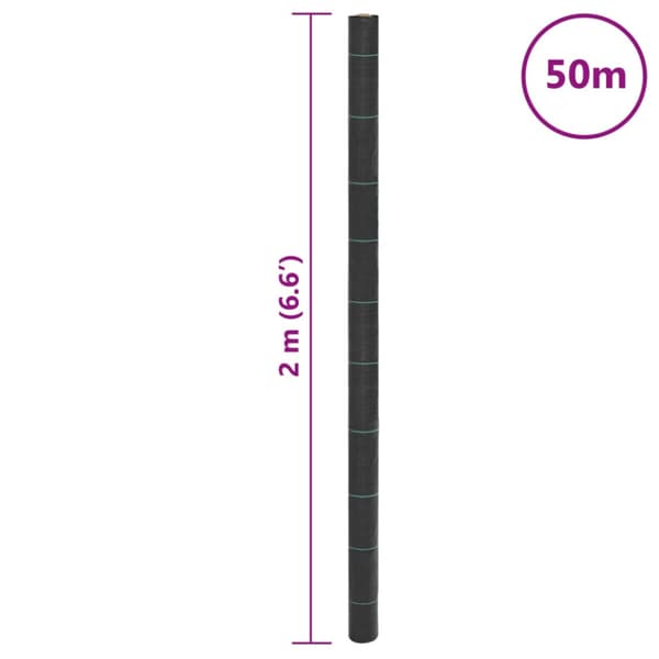 Ogräsmatta svart 2x50 m PP