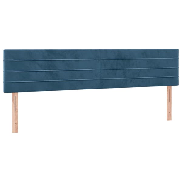 Ramsäng med madrass mörkblå 200x200 cm sammet