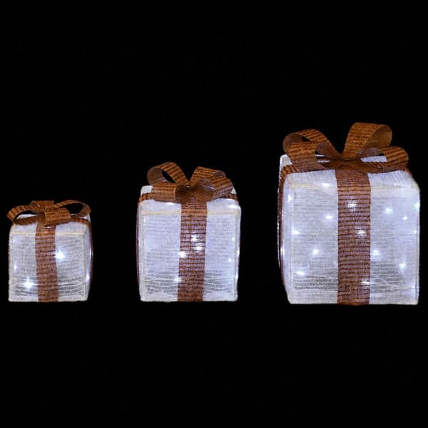 Ljusande julklapp 3 st 64 LED-lampor Kallvit