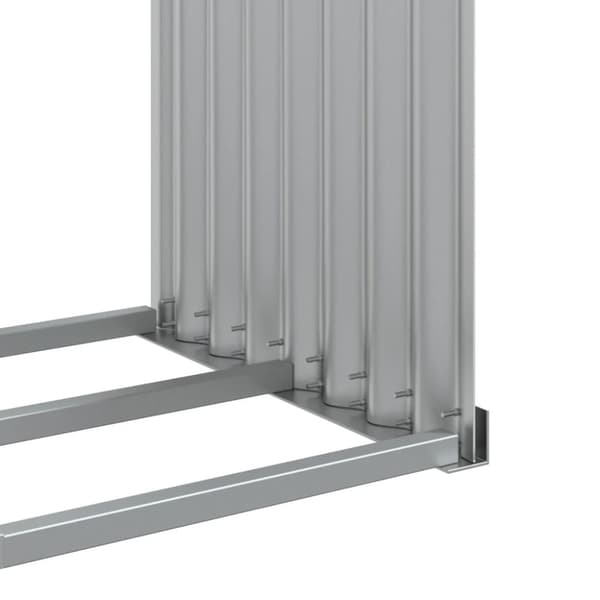Vedställ silver 120x45x140 cm galvaniserat stål