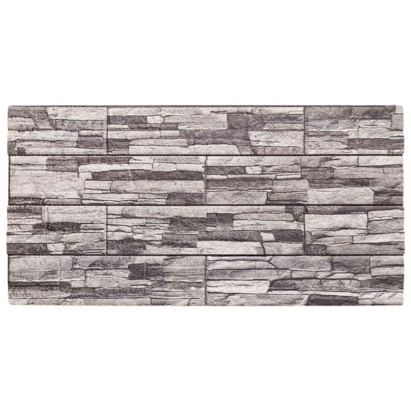 Väggpaneler 10 pcs Mörkgrå och Ljusgrå 100 x 50 cm EPS Skum