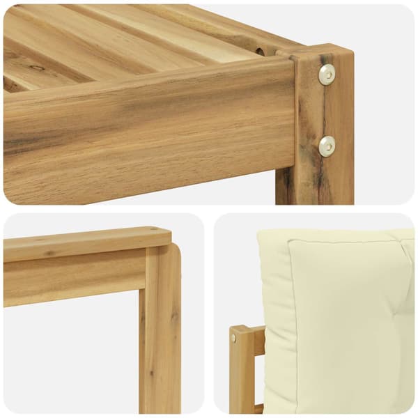 Utomhussoffset 5 pcs Vit och grädde 79 x 79 x 37 cm Polyester