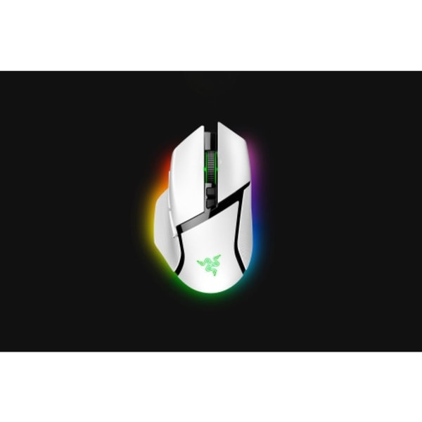 Razer Basilisk V3 Pro datormöss Spela högerhand RF Wireless + Bluetooth + USB Type-C Optisk 30000 DPI Vit