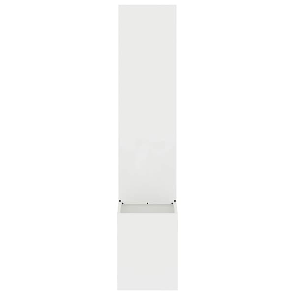 Trädgårds integritetsskärm Vit 32 x 150 cm Kallvalsat stål