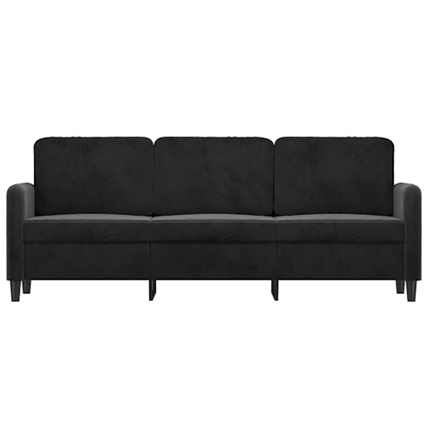 3-sitssoffa svart 180 cm sammet