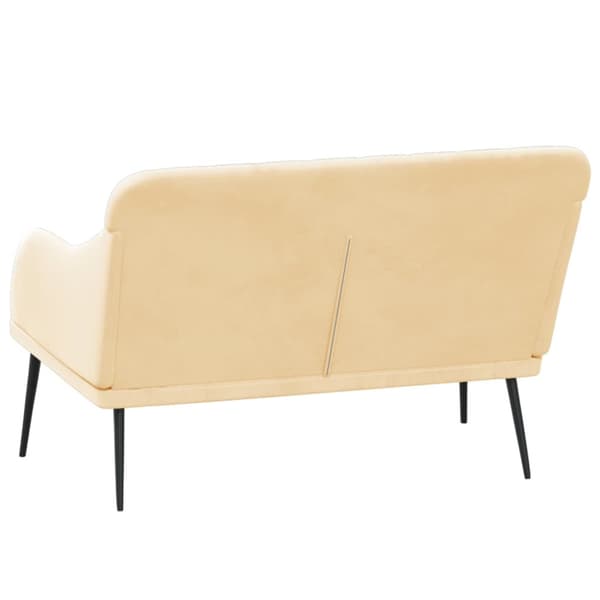 Bänk gräddvit 110x76x80 cm sammet