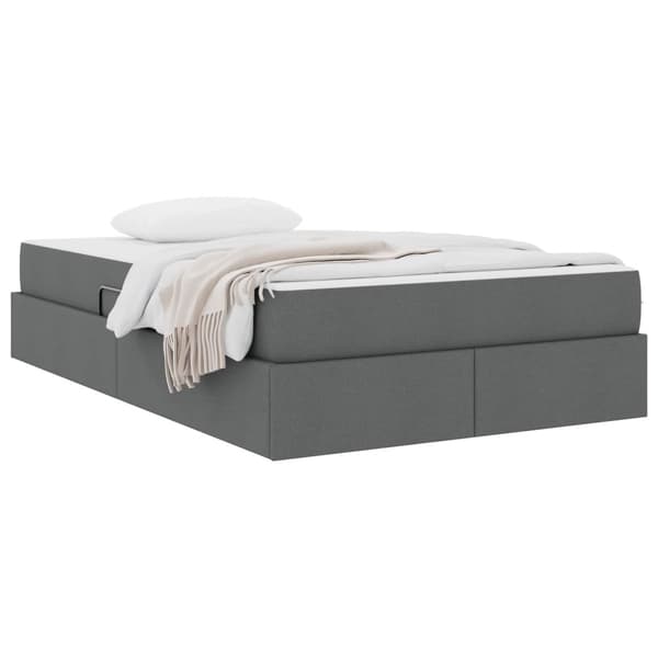 Förvaringssäng med madrass Mörkgrå 120 x 190 cm Polyester