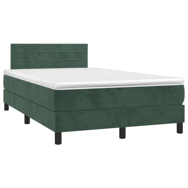 Ramsäng med madrass mörkgrön 120x190 cm sammet