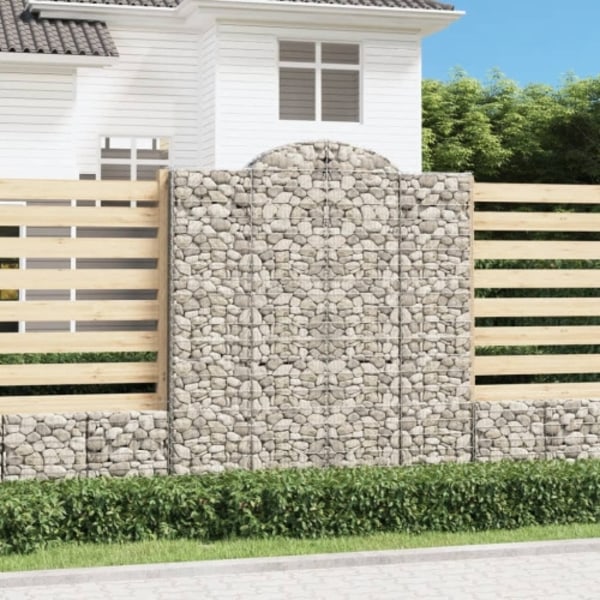 Gabioner bågformade 6 st 200x50x220/240 cm galvaniserat järn