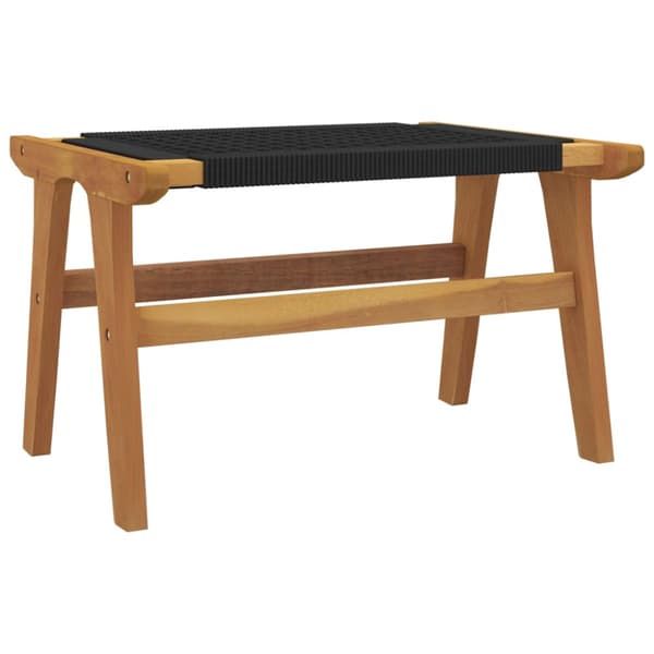 Trädgårdsstol med fotstöd massiv teak och polyester