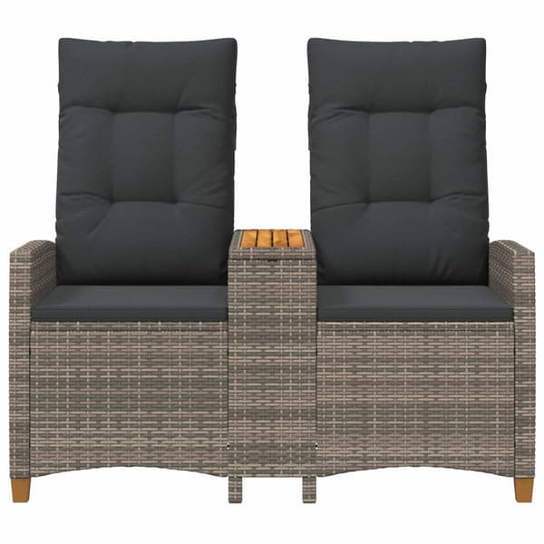 Reclining Bench with Table Grå och mörkgrå 126 x 65 x 112 cm