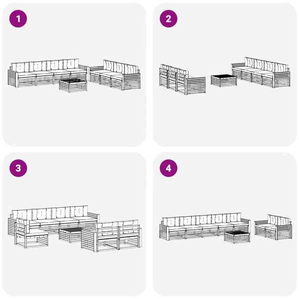 Utomhussoffset 8 pcs Vit och antracit