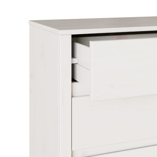 Kommode med låda Drammen Vit 76,5 x 40 x 91 cm Massivt tallträ