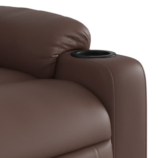 Massagefåtölj brun konstläder