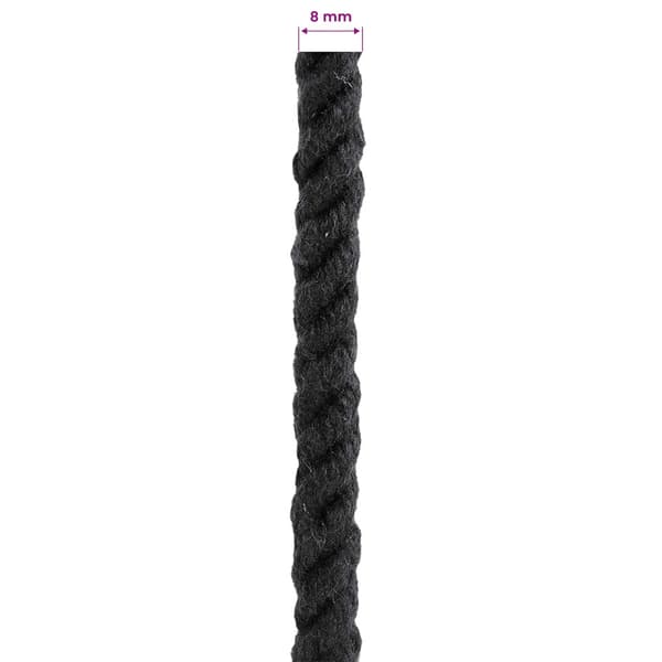 Rep Svart 0,8 x 0,8 x 10000 cm Bomull