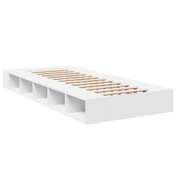 Sängram vit 100x200 cm konstruerad trä