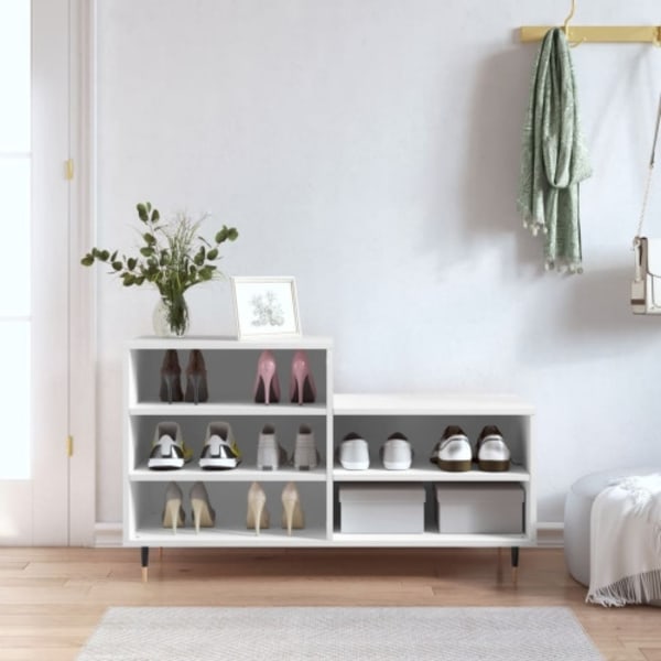 Skoskåp vit 102x36x60 cm konstruerat trä