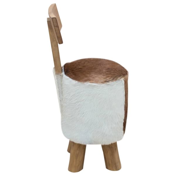 Pall getskinnsläder och massiv teak