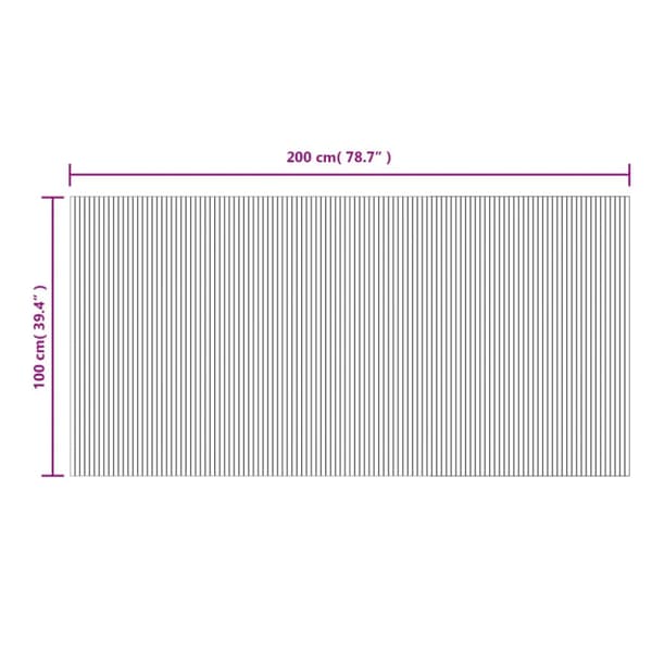 Matta rektangulär svart 100x200 cm bambu