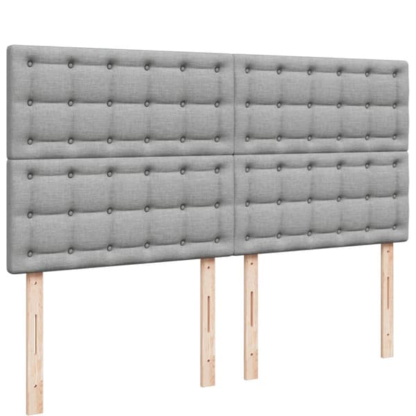 Ramsäng med madrass ljusgrå 180x200 cm tyg