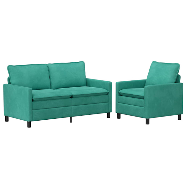 Soffset 2 pcs Turkos Sammet