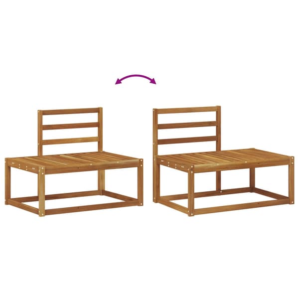 Modulsoffa utomhus 2 Stycke Naturfärg 182,5 x 63 x 73 cm