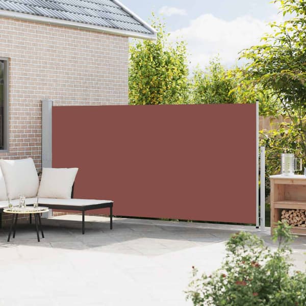 Infällbar sidomarkis 180x500 cm brun