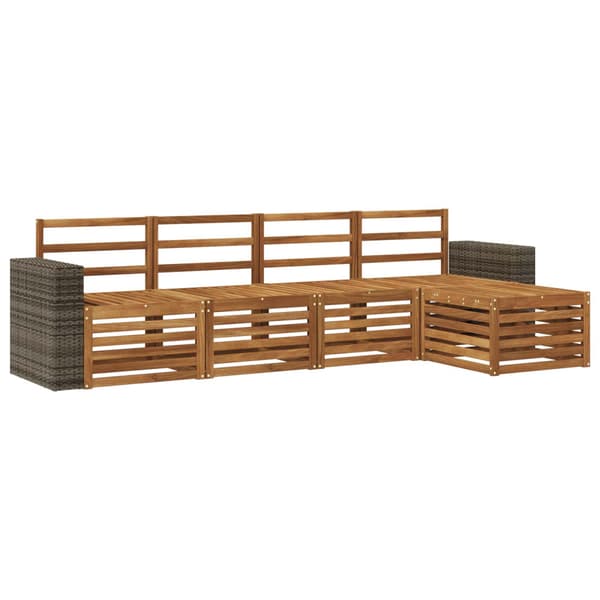 Utomhussoffset 5 pcs Naturlig