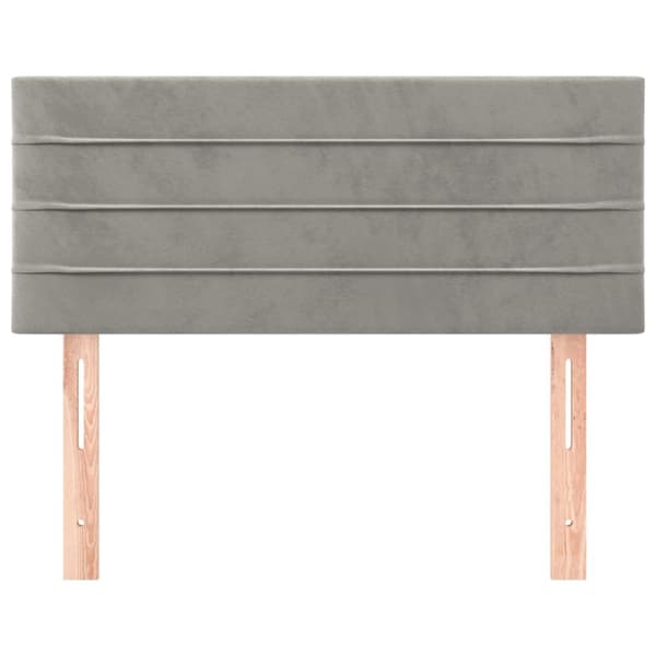 Sänggavel ljusgrå 100x5x78/88 cm sammet