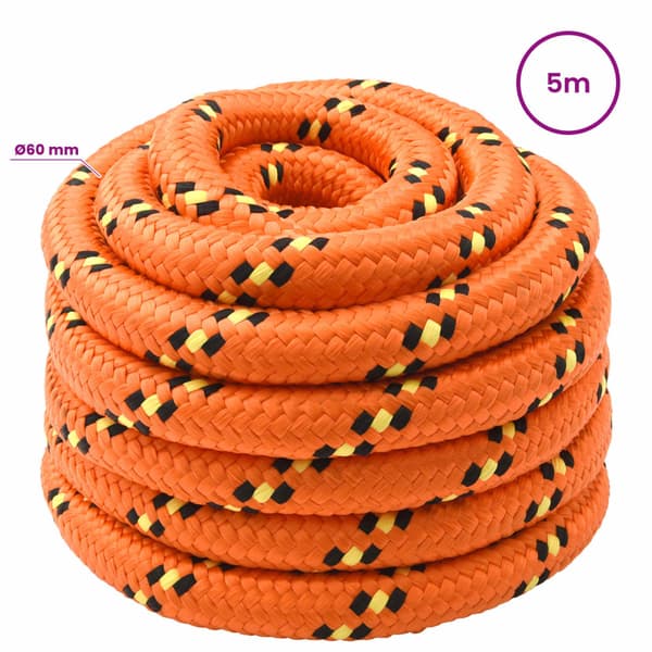 Mångsidigt bruksrep 60 mm 5 m Orange PP 21600 kg Maxbelastning