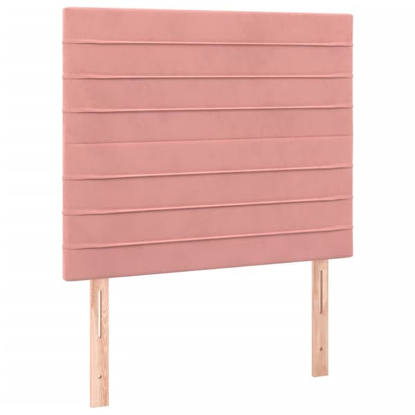 Ramsäng med madrass rosa 90x190 cm sammet